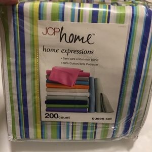 NWT JCP Home Queen Sheet Set